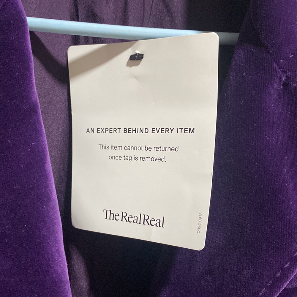 Valentino purple velvet long blazer - Picture 3 of 7